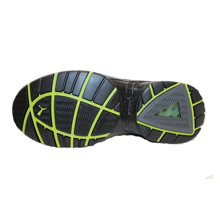 Basket de sécurité Puma Fuse motion verte - S1P. Semelle aux normes de sécurité impeccables.