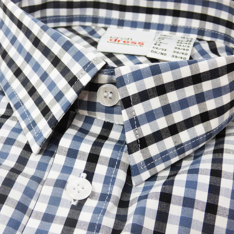 Chemisier à carreaux blanc/gris/noir