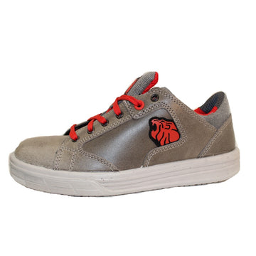 Basket de sécurité S3 grise et rouge cuir. Look moderne. Adaptée à la ville.
