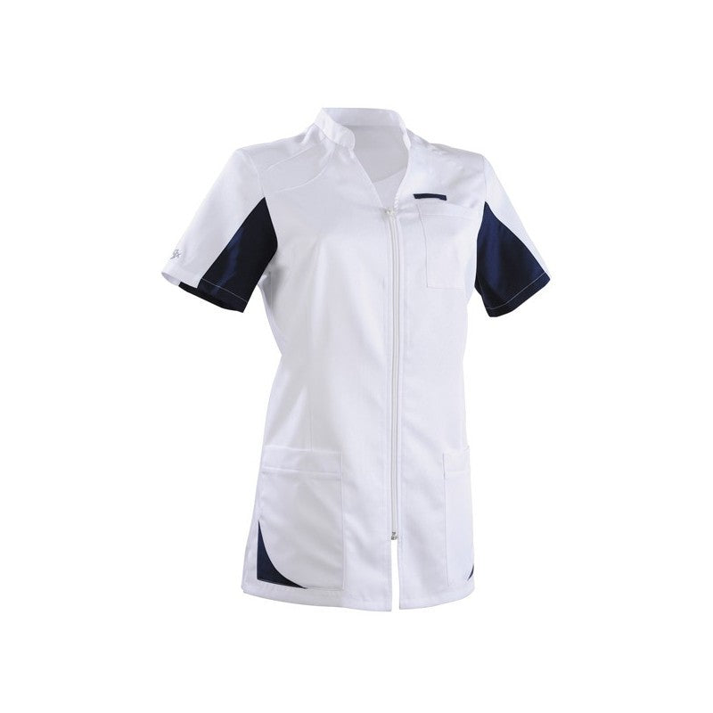 Blouse médicale 2SAN blanc & bleu marine promotions