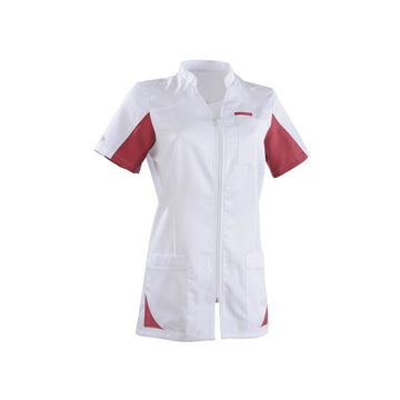 Blouse médicale 2SAN blanc & cassis promotion pas cher