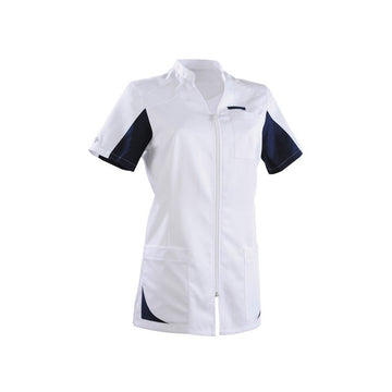 Blouse médicale manche courte 2SAN blanc & bleu marine femmes promotion