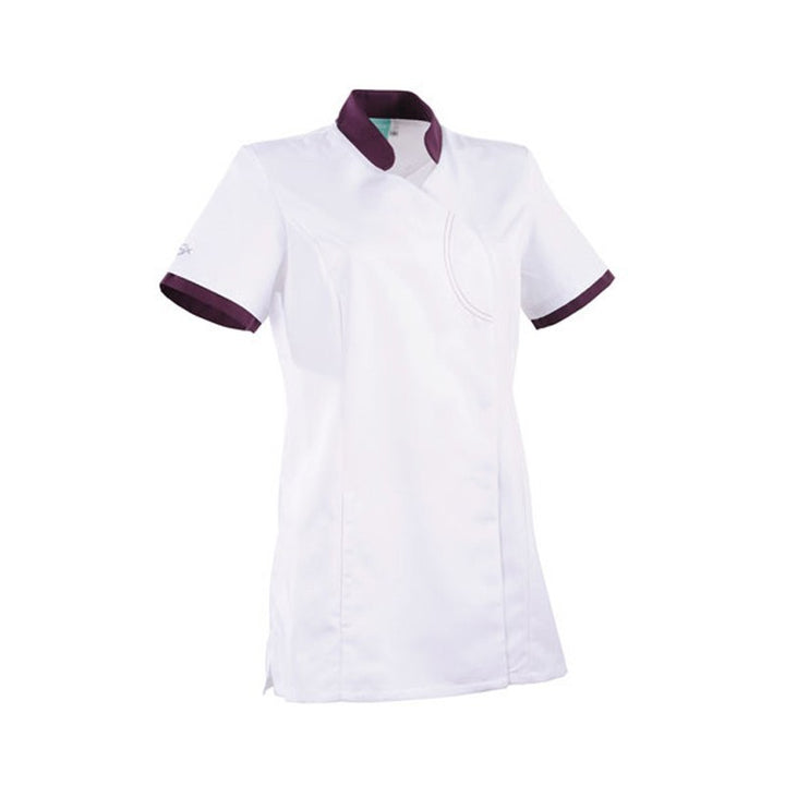 Blouse clemix cintrée 2LIN blanche et prune