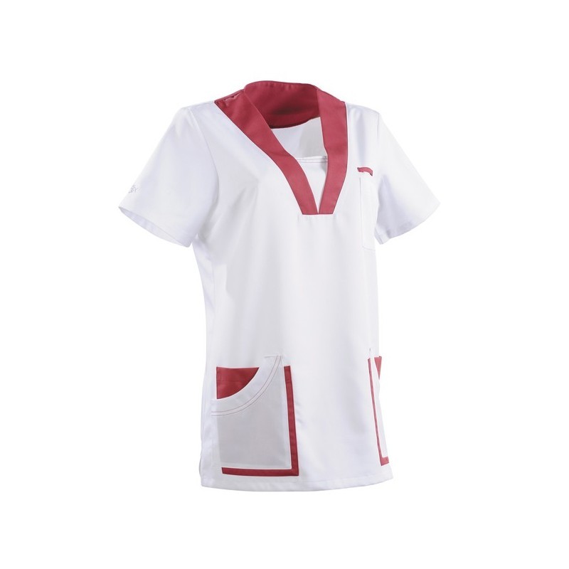 Tunique médicale 2MAR blanc & prune