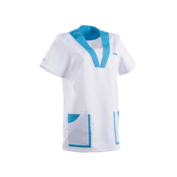 Tunique médicale 2MAR blanc & bleu ciel