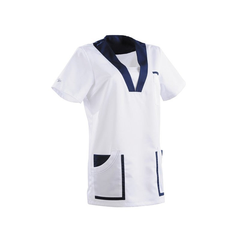 Tunique médicale 2MAR blanc & bleu marine