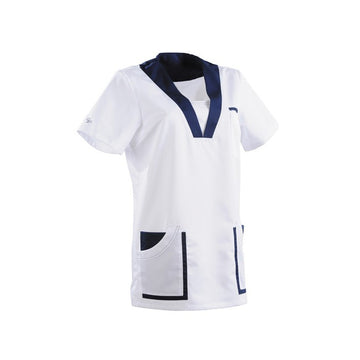 Tunique médicale 2MAR blanc & bleu marine