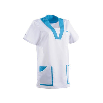 Tunique médicale 2MAR blanc & bleu ciel