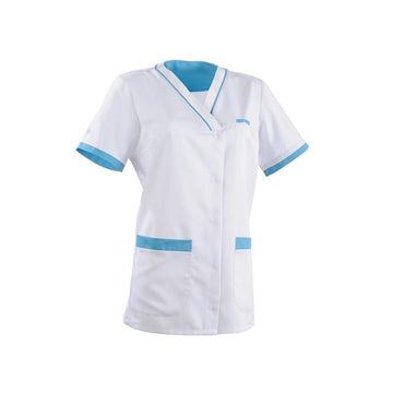 Tunique médicale 2ALE blanc & bleu ciel