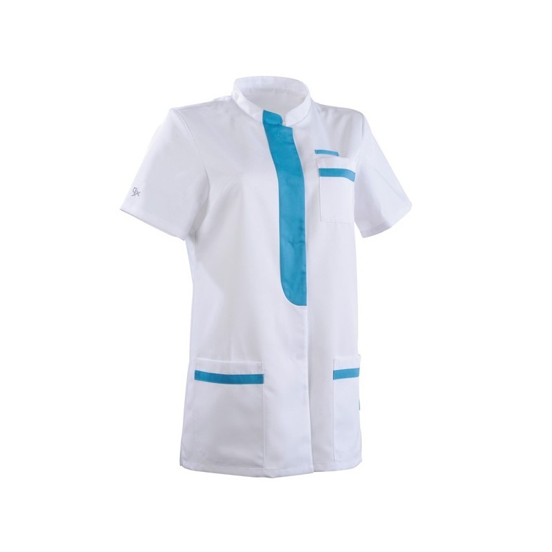 Tunique médicale 2KIM blanc & bleu ciel