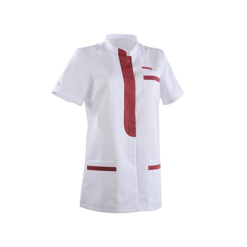 Tunique médicale 2KIM blanc & prune