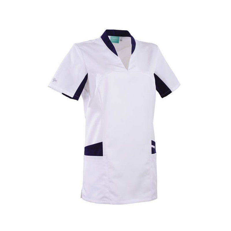 Tunique médicale blanche et bleu 2LAU