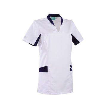 Tunique médicale blanche et bleu 2LAU