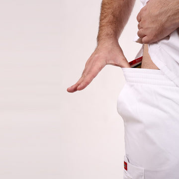 Pantalon médical ceinture élastique Dickies blanc homme femme mixte pas cher promotions confortable infirmières aide soignantes