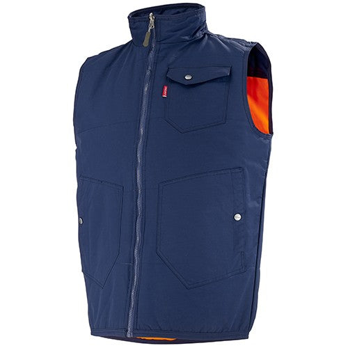 Gilet de travail sans manches marin/orange hivi 9XPRS