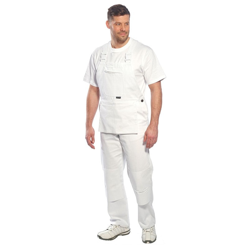 Cotte à bretelles pour peintre blanche