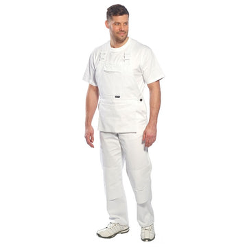 Cotte à bretelles pour peintre blanche