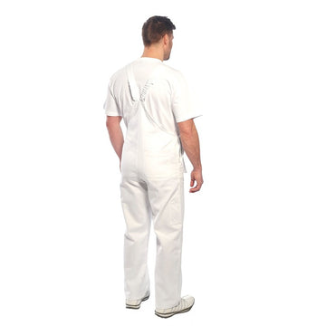 Cotte à bretelles pour peintre blanche