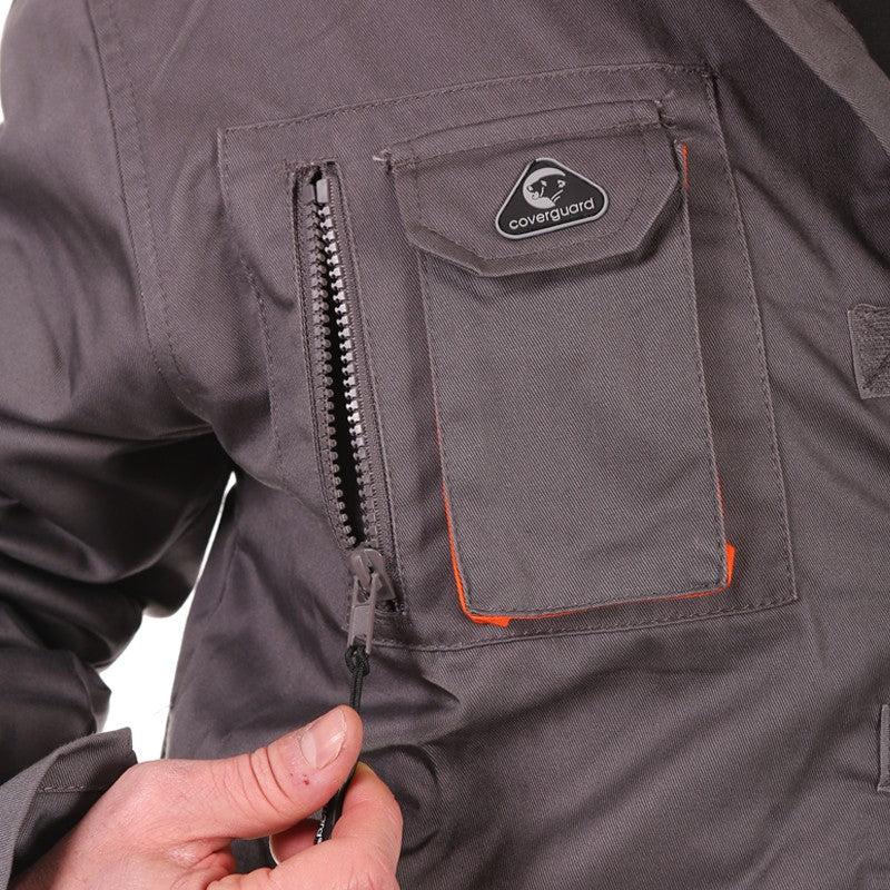 Combinaison de travail gris & orange 8PADCL