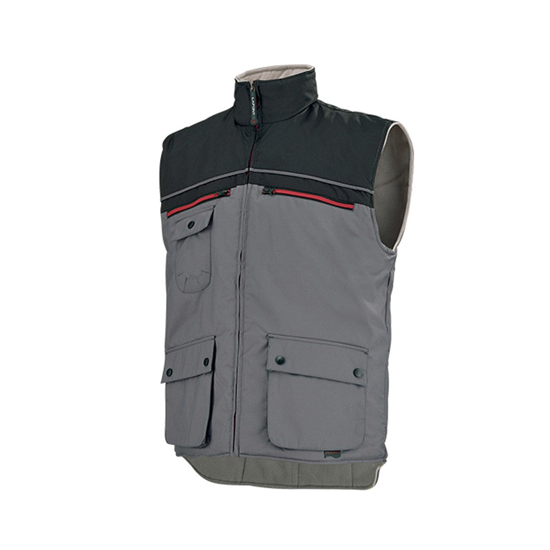 Gilet de travail sans manches GRIS + NOIR AG1
