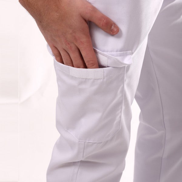 Pantalon de boulanger blanc poches latérales