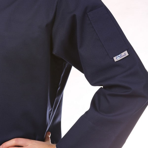 Veste de cuisine bleue liseré blanc OCEAN