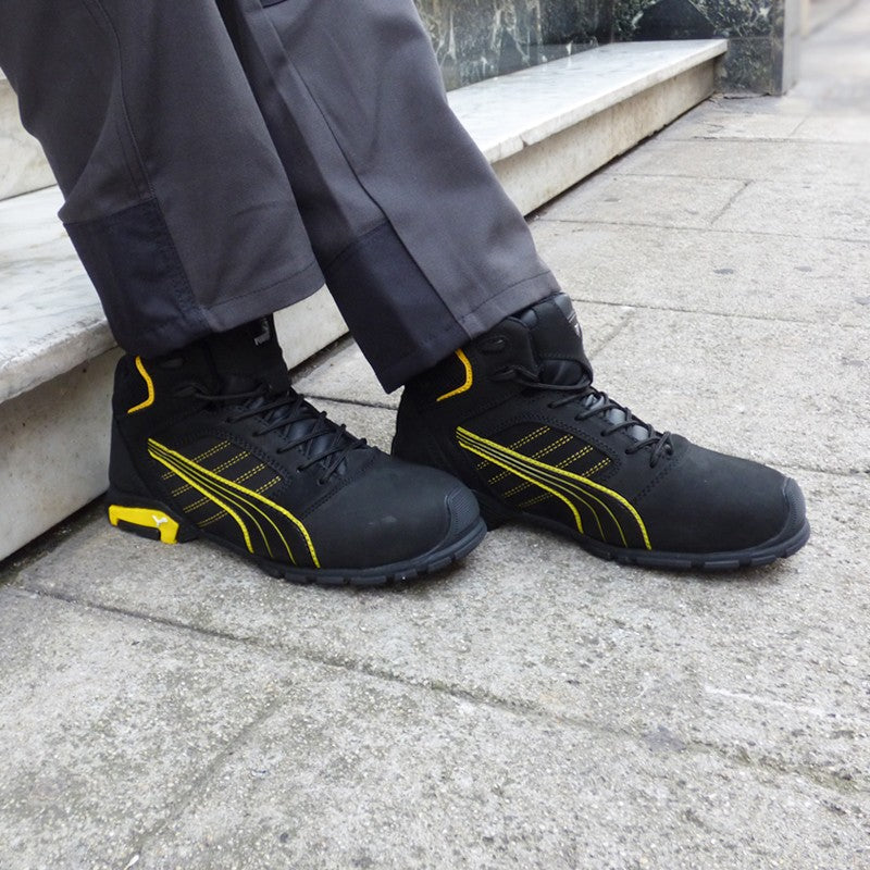 Chaussures de sécurité montantes Puma Amsterdam mid S3 SRC, travail en extérieur et en intérieur pour toutes les saisons