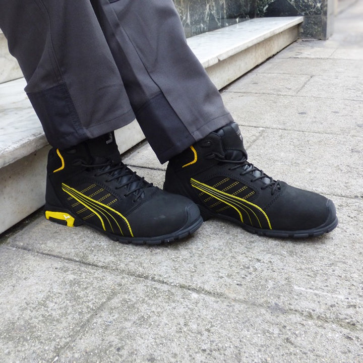Chaussures de sécurité montantes Puma Amsterdam mid S3 SRC, travail en extérieur et en intérieur pour toutes les saisons