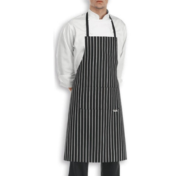 Tablier de Cuisine noir rayures blanches
