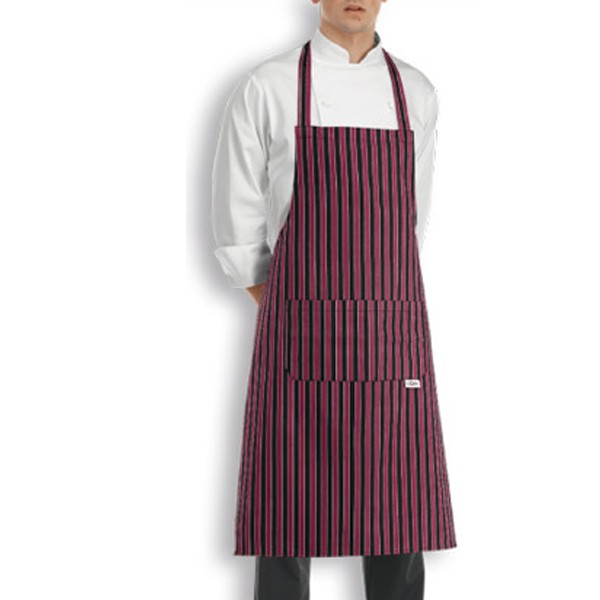 Tablier de Cuisine noir rayures rouge