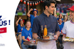 Allez les bleus ! Équipez votre service de restauration avec notre sélection de vêtement pros bleu blanc rouge pour réussir les rush en terrasse comme des champions !