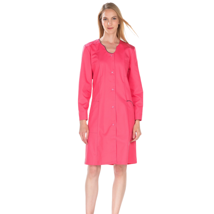 Blouse femme de chambre manches longues ANEMONE RÉMI fuchsia et iris