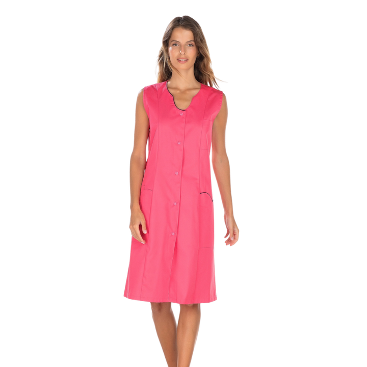 Blouse femme de chambre sans manches ANEMONE RÉMI fuchsia et iris