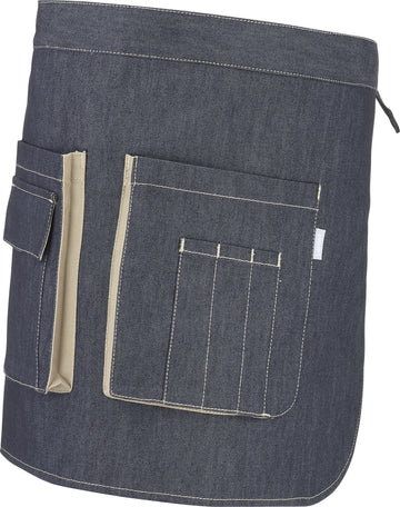 Tablier de serveuse Court Denim / Beige