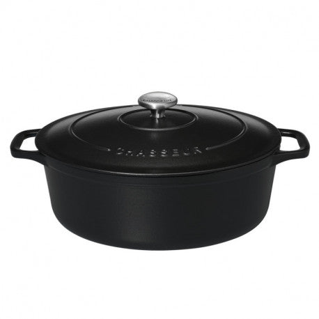 Grande cocotte ovale Chasseur 35 cm fonte émaillée noir mat – 8,5 L - 3