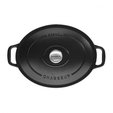 Grande cocotte ovale Chasseur 35 cm fonte émaillée noir mat – 8,5 L
