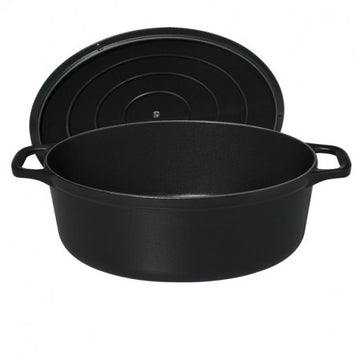 Grande cocotte ovale Chasseur 35 cm fonte émaillée noir mat – 8,5 L - 2