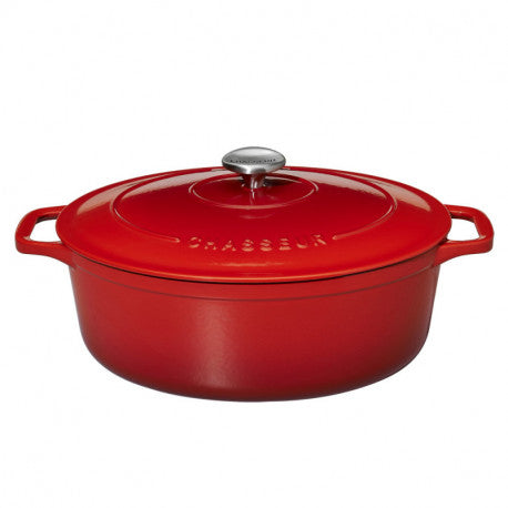 Cocotte Ovale 35 cm Fonte Émaillée Rouge Rubis 8,5L - CHASSEUR
