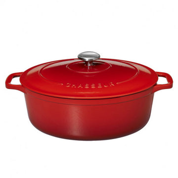 Cocotte Ovale 35 cm Fonte Émaillée Rouge Rubis 8,5L - CHASSEUR