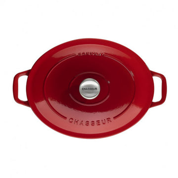 Cocotte Ovale 35 cm Fonte Émaillée Rouge Rubis 8,5L - CHASSEUR - 2 