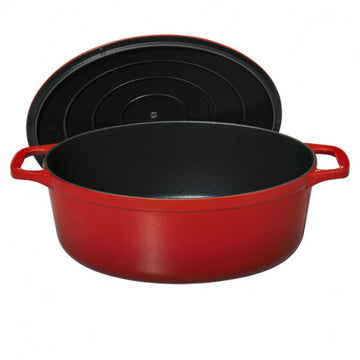 Cocotte Ovale 35 cm Fonte Émaillée Rouge Rubis 8,5L - CHASSEUR - 3