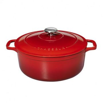 Cocotte Ronde Ø22cm Fonte Émaillée Rouge Rubis 3,2L - CHASSEUR