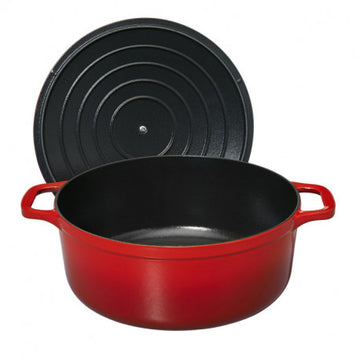 Cocotte Ronde Ø22cm Fonte Émaillée Rouge Rubis 3,2L - CHASSEUR - 3