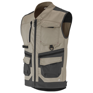 Veste de Travail Sans Manches Homme Trowel - LAFONT I Beige-Charcoal I Profil