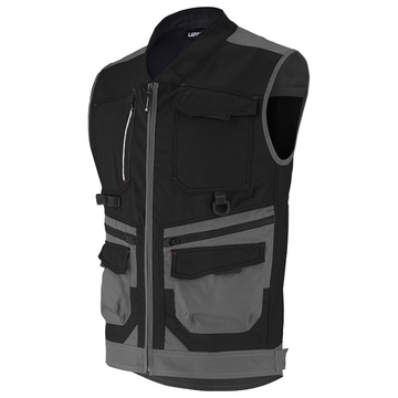 Veste de Travail Sans Manches Homme Trowel - LAFONT I Noir-Charcoal I Profil