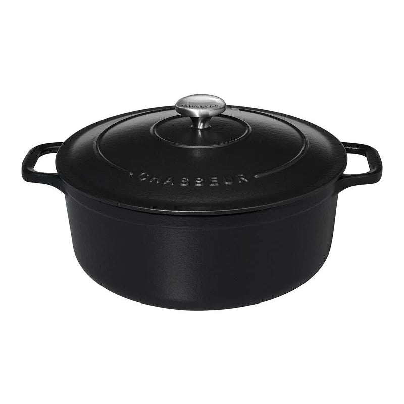 Cocotte Ronde Ø26 cm Fonte Émaillée Noir Mat 5L - CHASSEUR