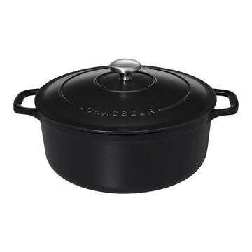 Cocotte Ronde Ø26 cm Fonte Émaillée Noir Mat 5L - CHASSEUR