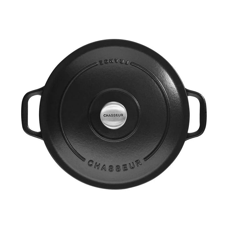 Cocotte Ronde Ø26 cm Fonte Émaillée Noir Mat 5L - CHASSEUR - 2