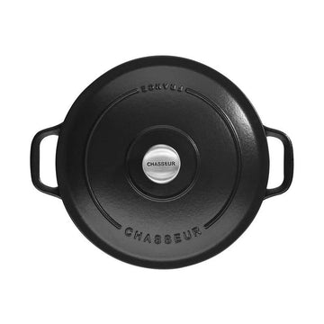 Cocotte Ronde Ø26 cm Fonte Émaillée Noir Mat 5L - CHASSEUR - 2