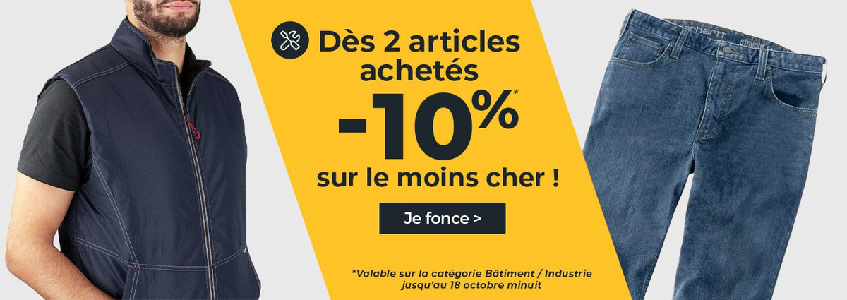 2 articles Pros achetés -10% sur le moins cher jusqu'au 18/10/26 !